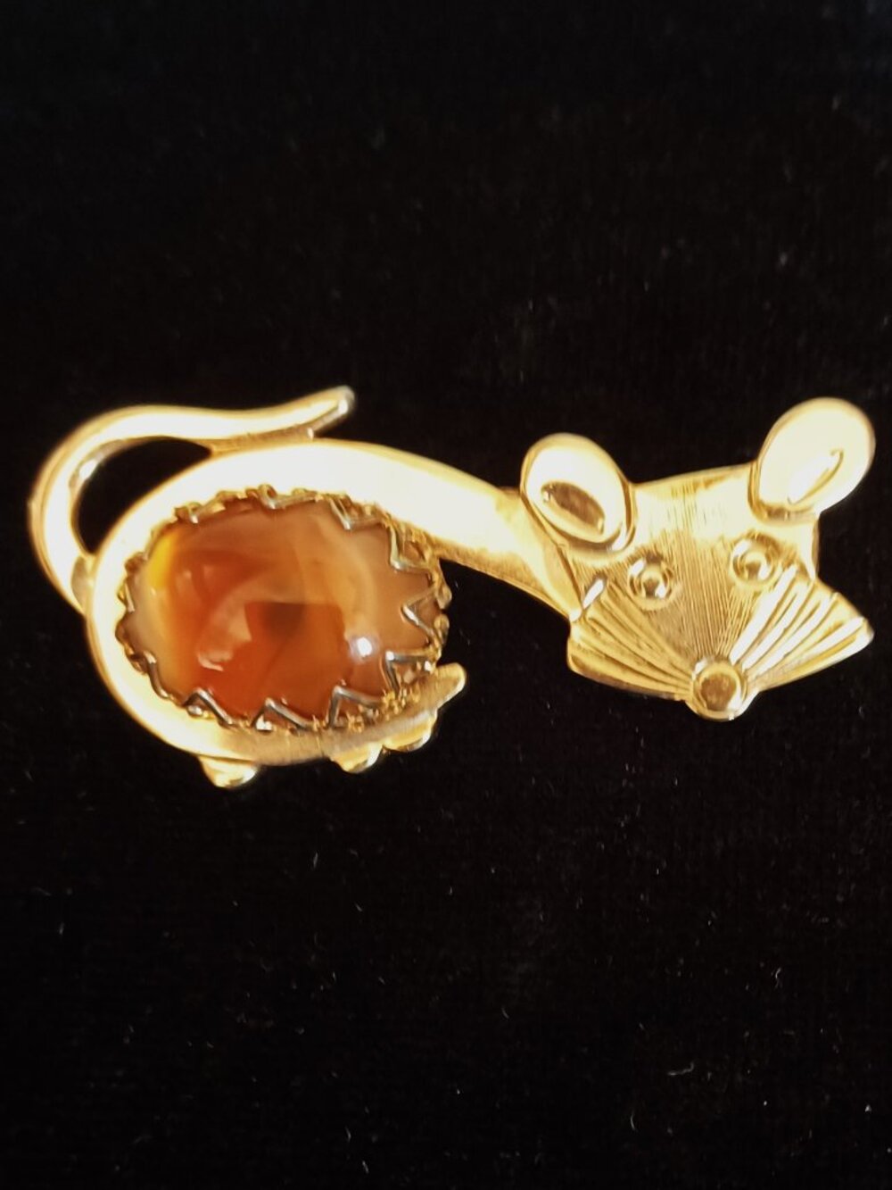 Vtg Estate Find - Jelly Belly Mouse Brooch